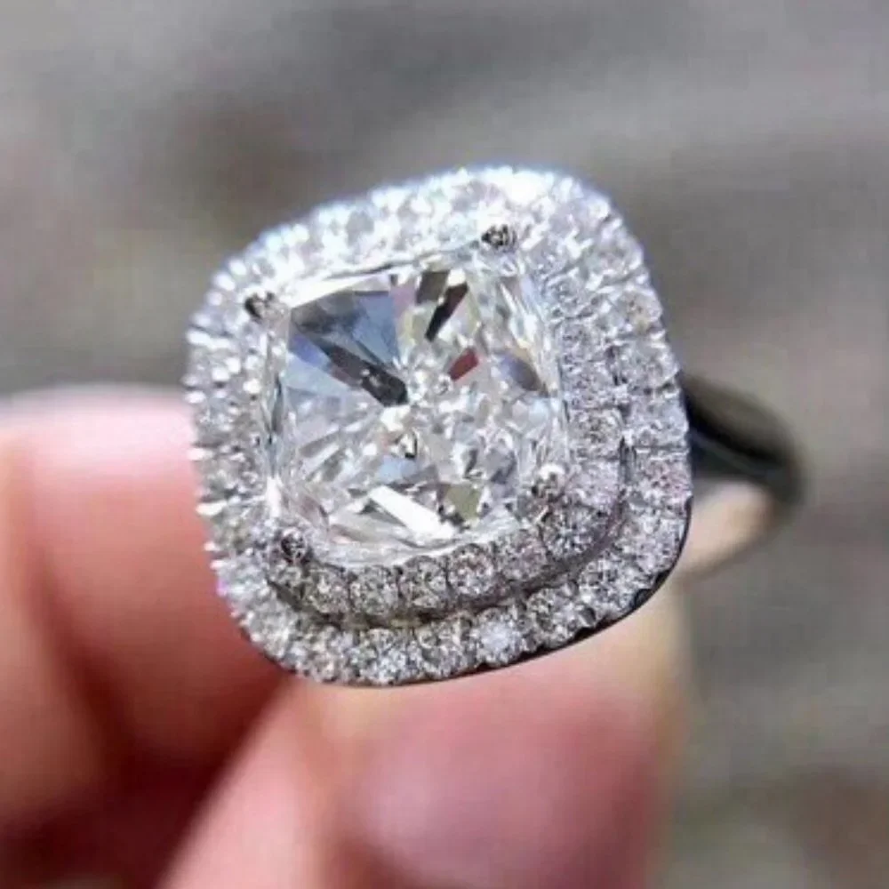 😍Engagement Dainty Anillos Zircon Square Dainty Wedding Rings for Women, L251